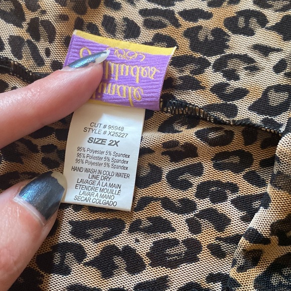 Sheer Leopard Print Top - Picture 3 of 5